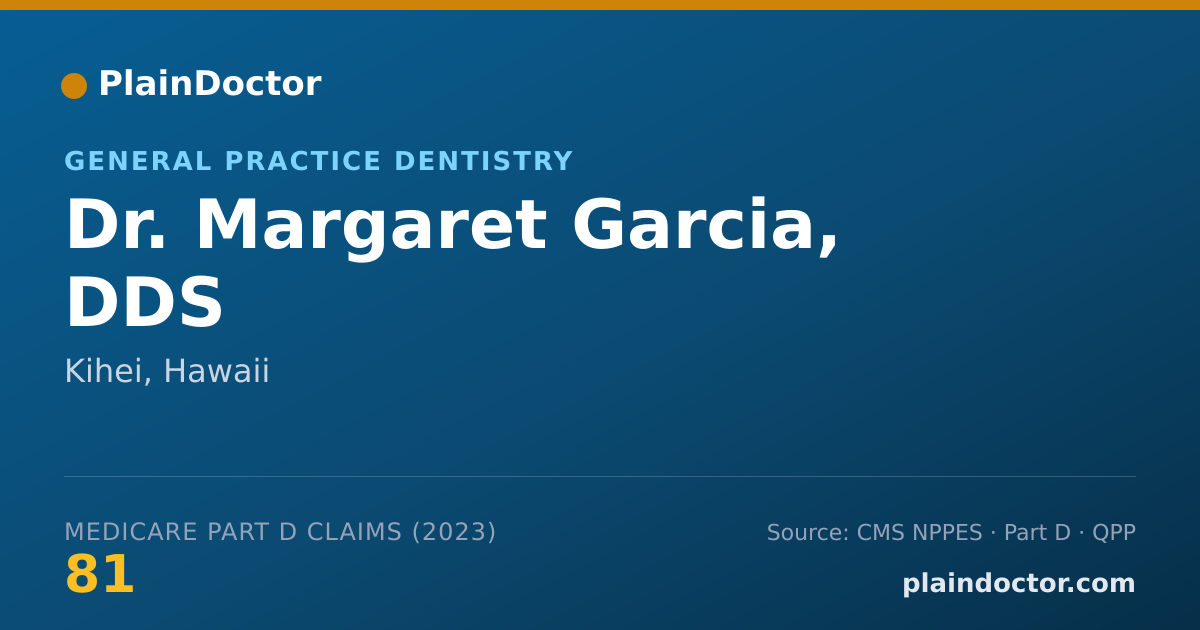 Shareable card for Margaret Garcia, DDS - General Practice Dentistry, Kihei, HI