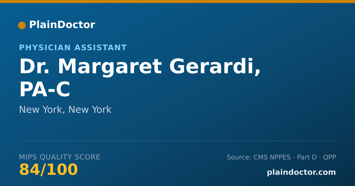 Shareable card for Margaret Gerardi, PA-C - Physician Assistant, New York, NY