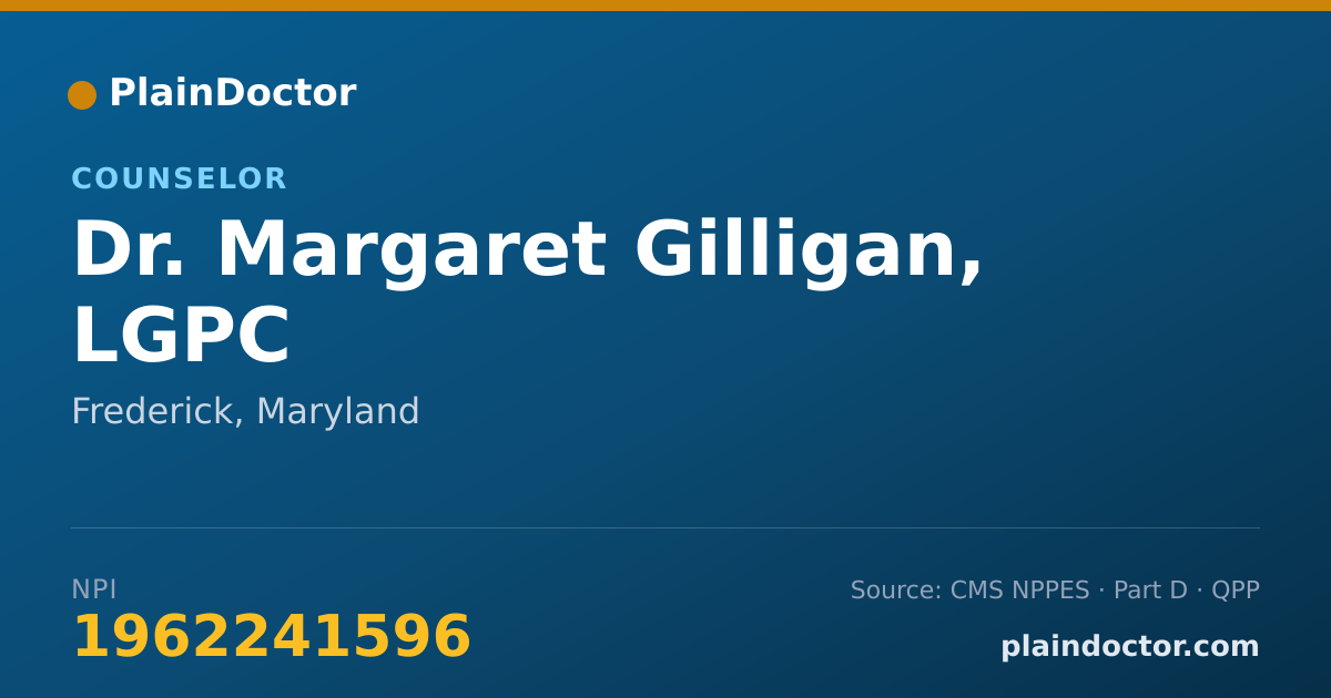 Shareable card for Margaret Gilligan, LGPC - Counselor, Frederick, MD