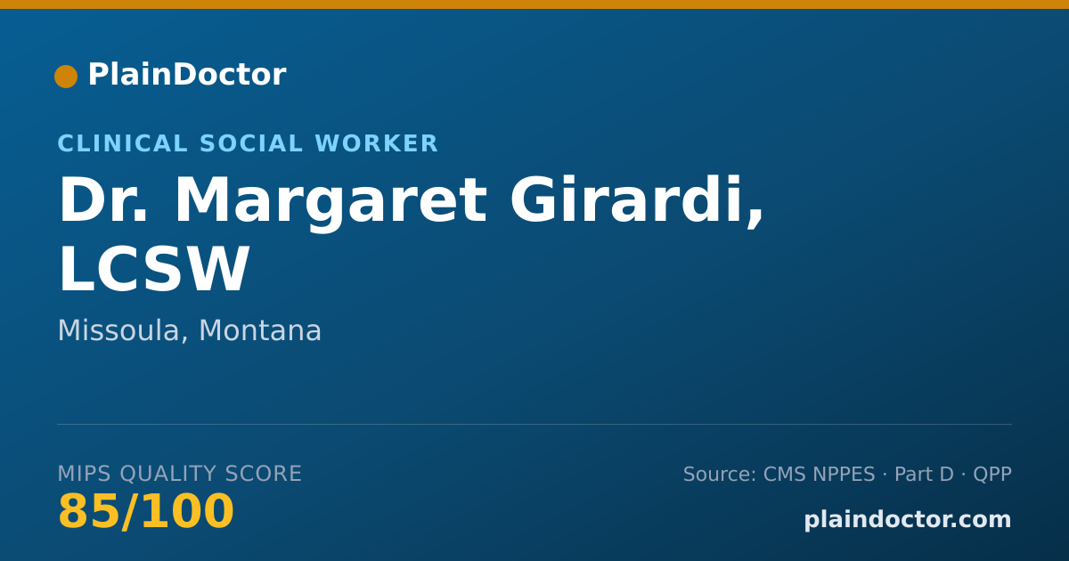Shareable card for Margaret Girardi, LCSW - Clinical Social Worker, Missoula, MT