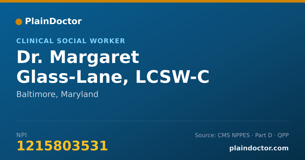 Shareable card for Margaret Glass-Lane, LCSW-C - Clinical Social Worker, Baltimore, MD