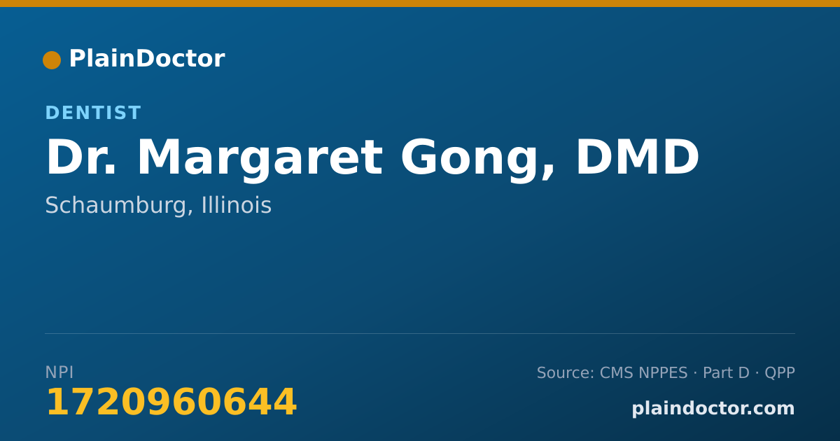 Shareable card for Margaret Gong, DMD - Dentist, Schaumburg, IL