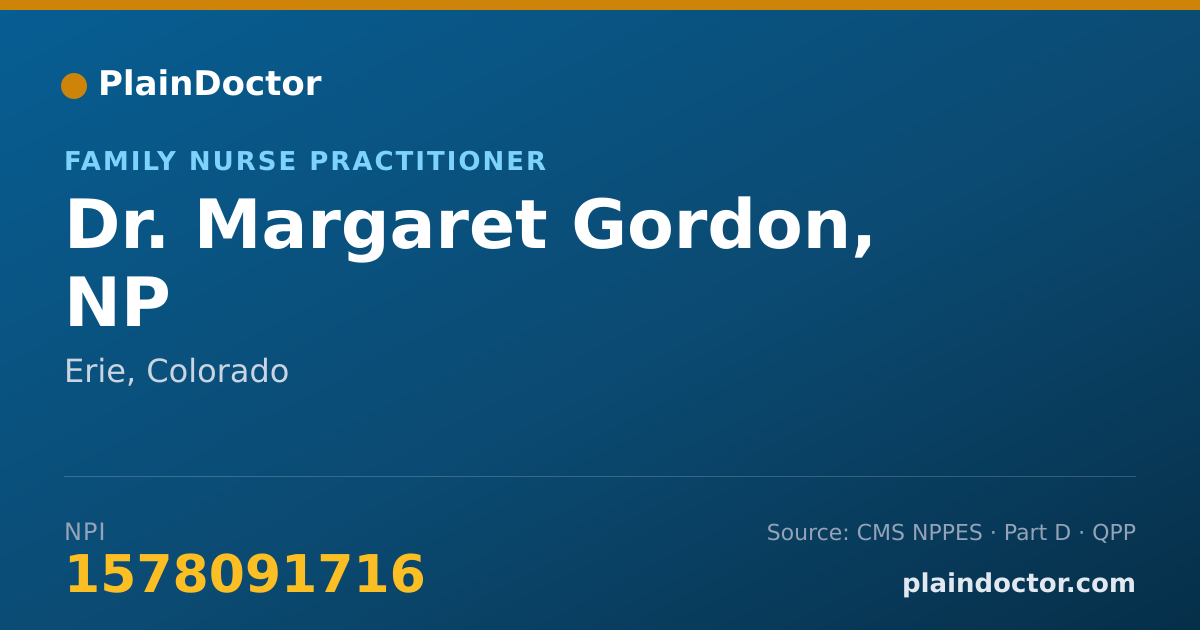 Shareable card for Margaret Gordon, NP - Family Nurse Practitioner, Erie, CO