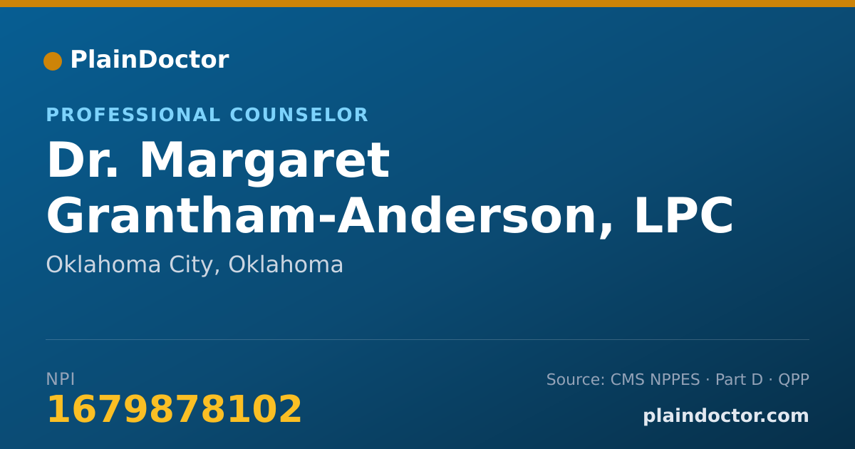 Shareable card for Margaret Grantham-Anderson, LPC - Professional Counselor, Oklahoma City, OK