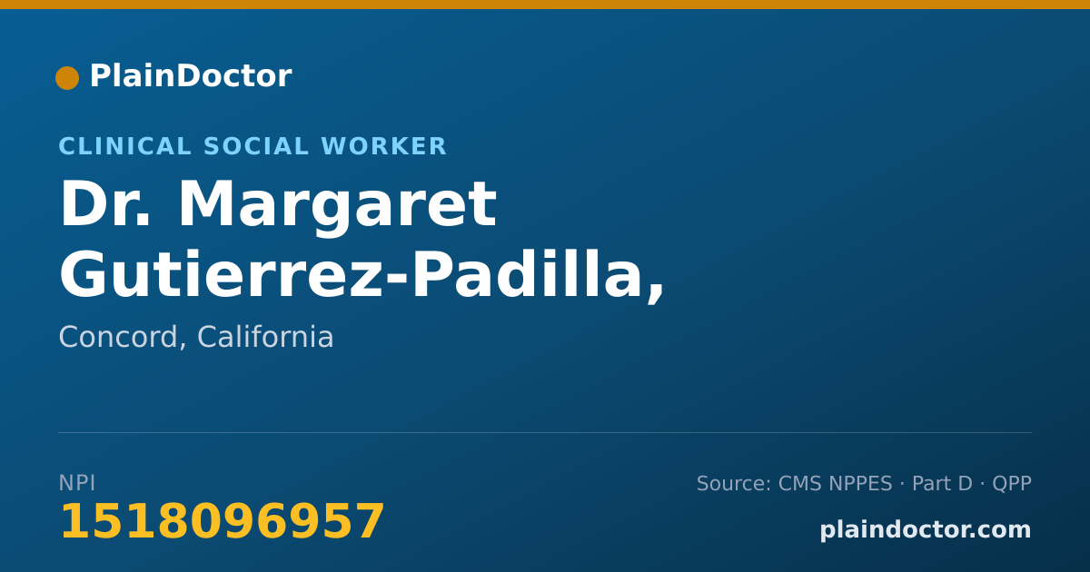 Shareable card for Margaret Gutierrez-Padilla, LCSW - Clinical Social Worker, Concord, CA