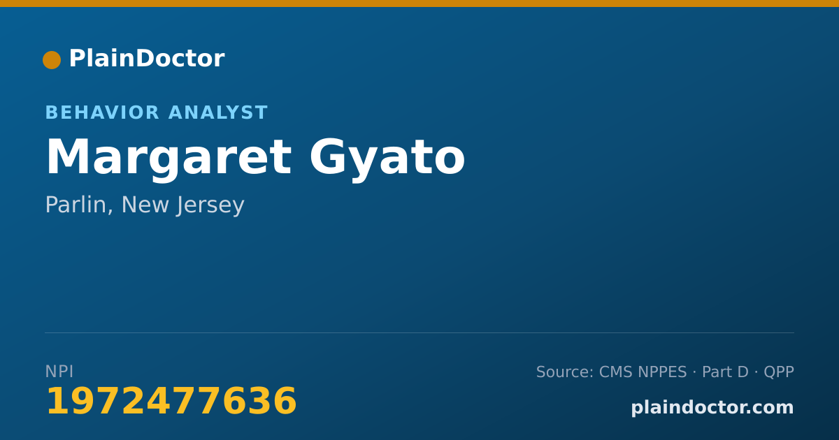 Shareable card for Margaret Gyato - Behavior Analyst, Parlin, NJ