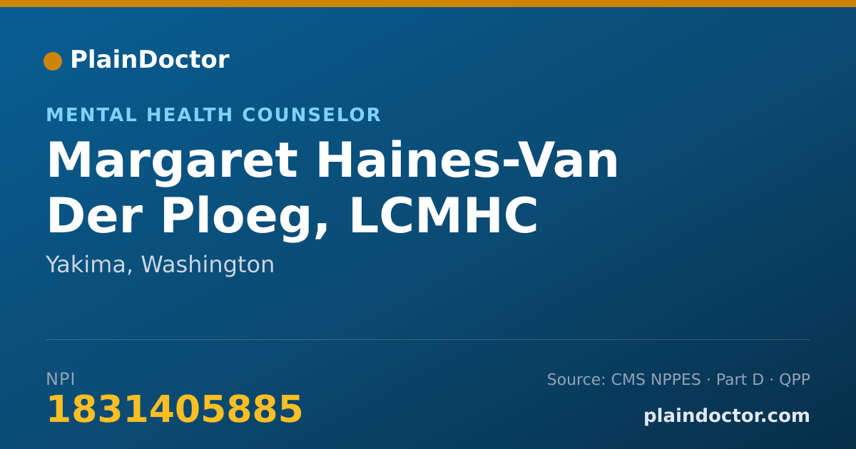 Shareable card for Margaret Haines-Van Der Ploeg, LCMHC - Mental Health Counselor, Yakima, WA