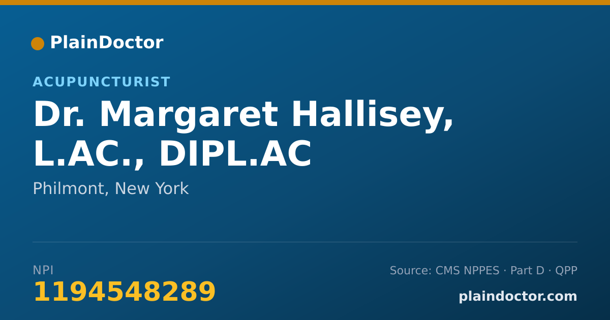 Shareable card for Margaret Hallisey, L.AC., DIPL.AC - Acupuncturist, Philmont, NY