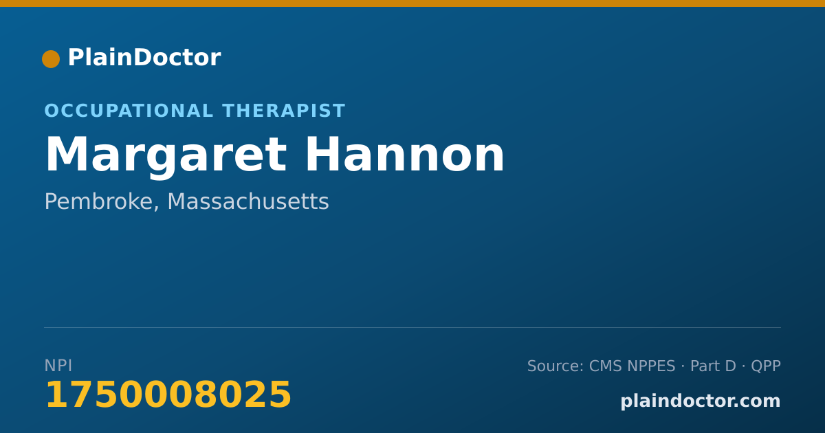 Shareable card for Margaret Hannon - Occupational Therapist, Pembroke, MA