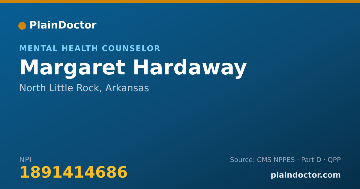Shareable card for Margaret Hardaway - Mental Health Counselor, North Little Rock, AR