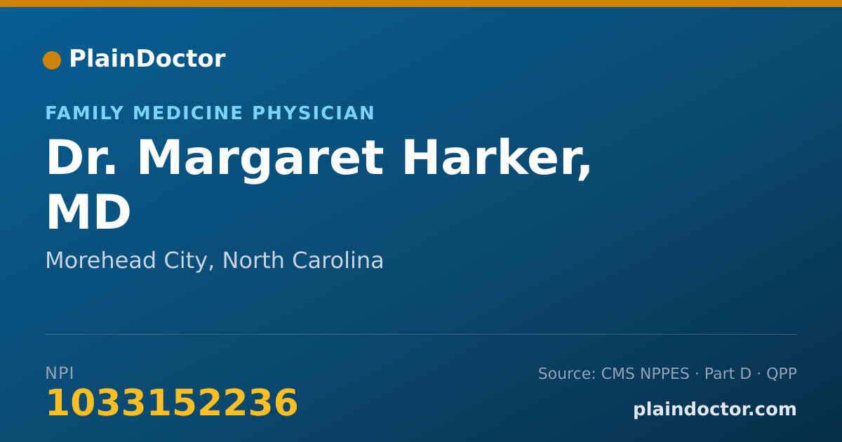 Shareable card for Margaret Harker, MD - Family Medicine Physician, Morehead City, NC