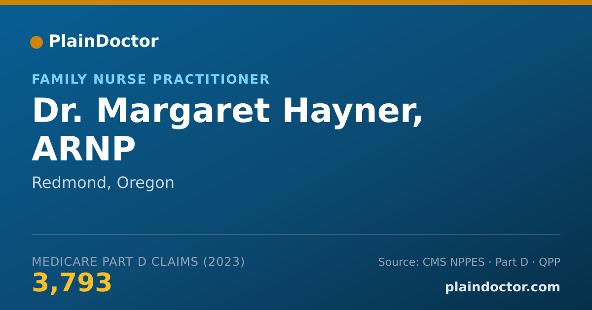 Shareable card for Margaret Hayner, ARNP - Family Nurse Practitioner, Redmond, OR