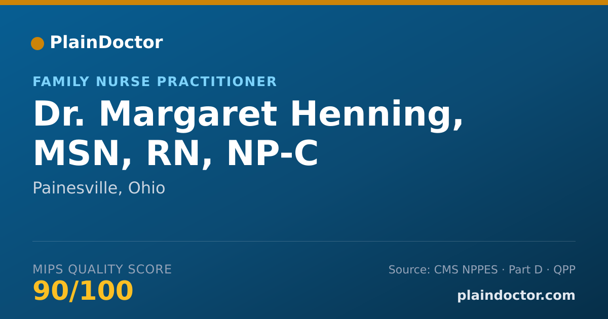 Shareable card for Margaret Henning, MSN, RN, NP-C - Family Nurse Practitioner, Painesville, OH