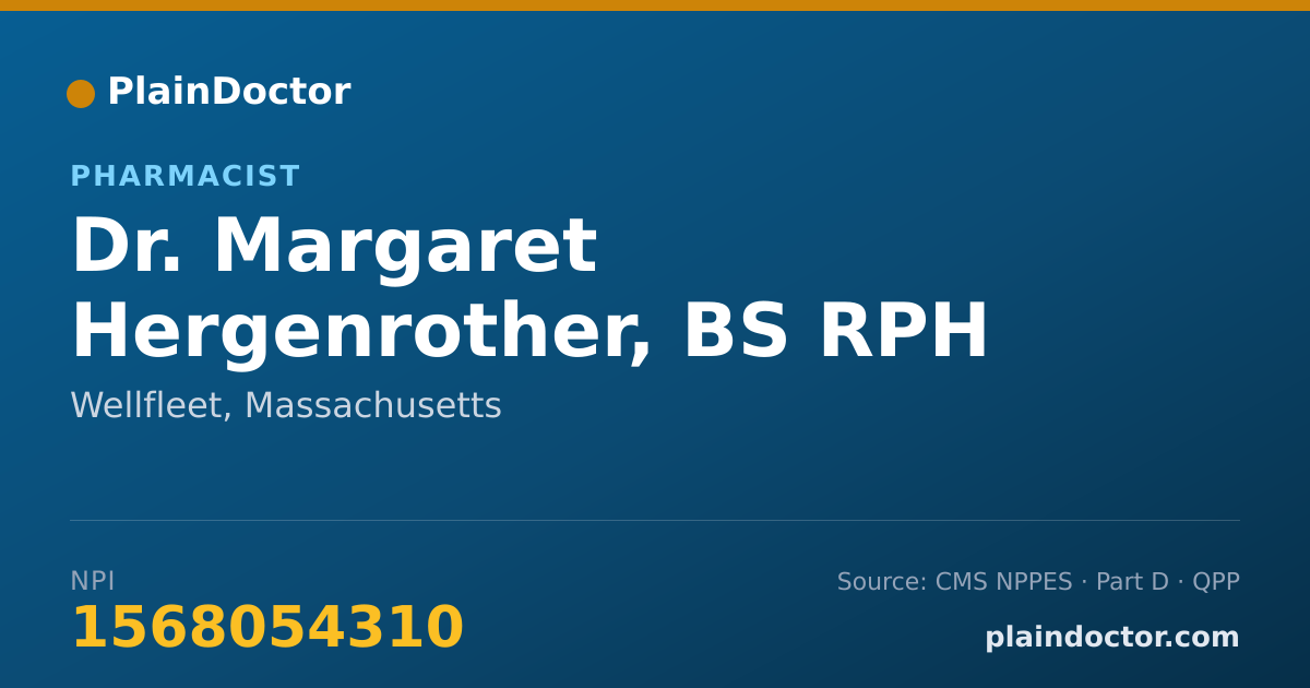 Shareable card for Margaret Hergenrother, BS RPH - Pharmacist, Wellfleet, MA