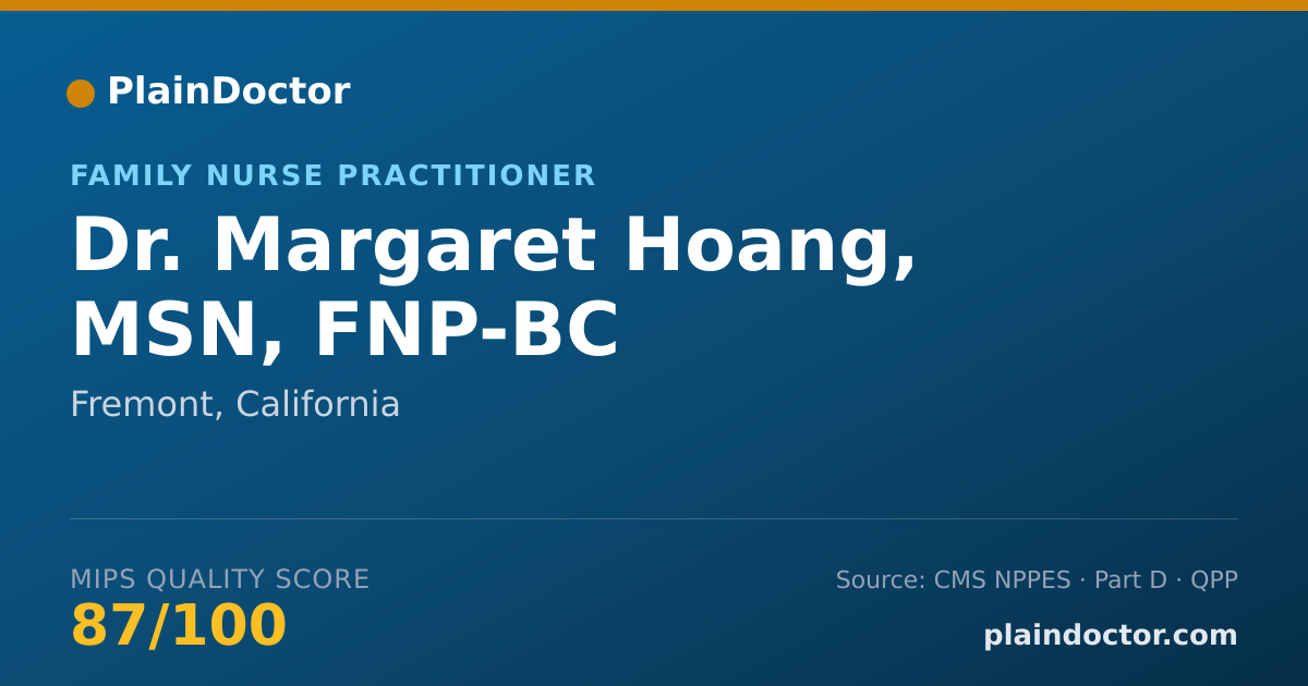 Shareable card for Margaret Hoang, MSN, FNP-BC - Family Nurse Practitioner, Fremont, CA