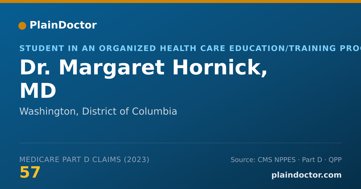 Shareable card for Margaret Hornick, MD - Student in an Organized Health Care Education/Training Program, Washington, DC