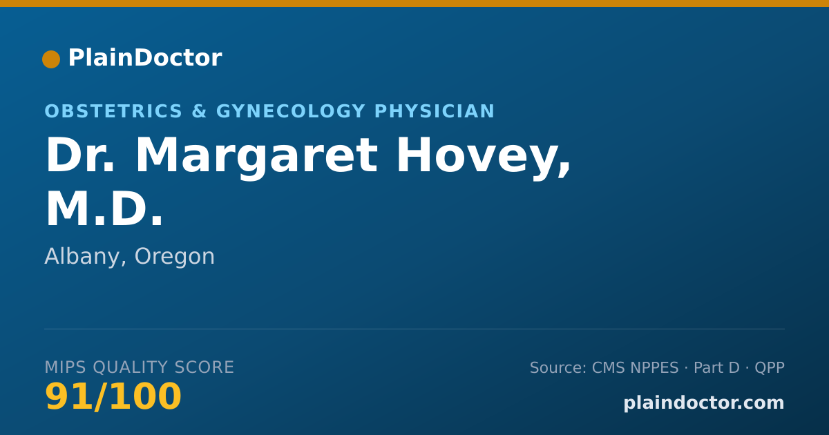 Shareable card for Margaret Hovey, M.D. - Obstetrics & Gynecology Physician, Albany, OR