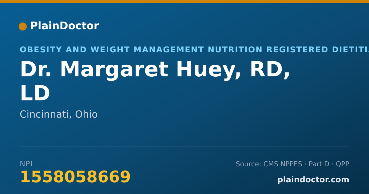 Shareable card for Margaret Huey, RD, LD - Obesity and Weight Management Nutrition Registered Dietitian, Cincinnati, OH