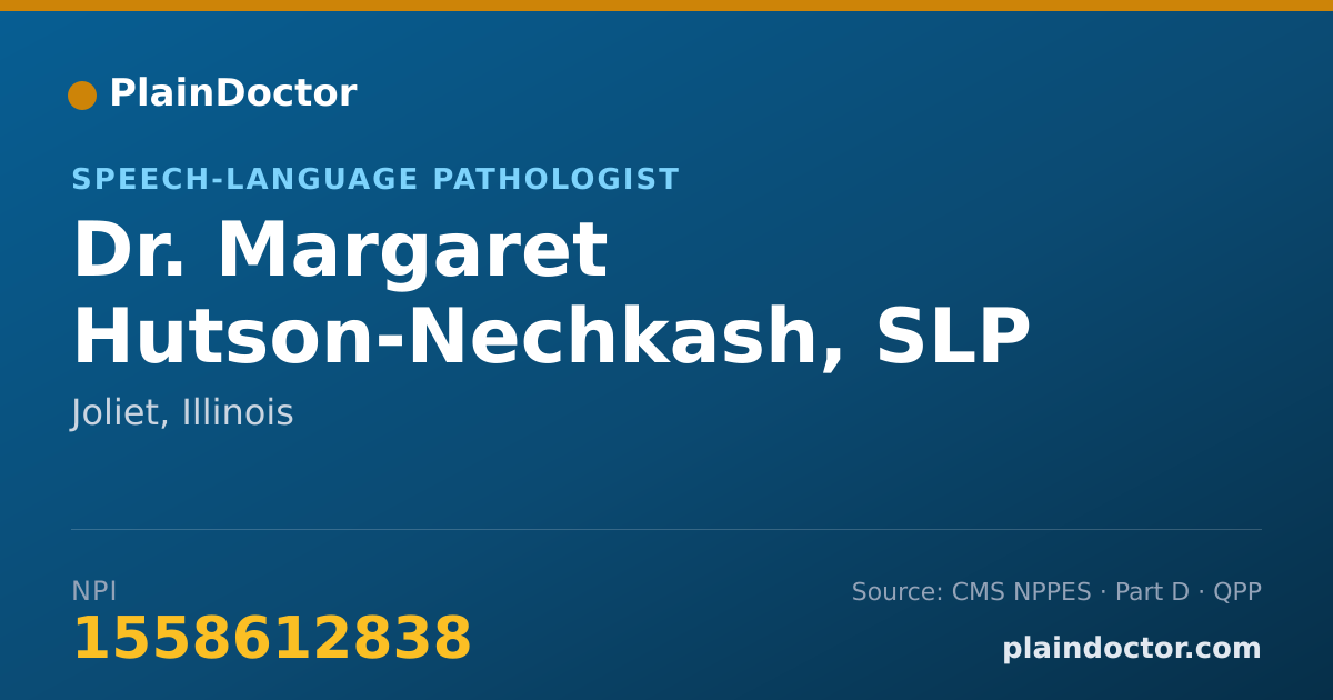 Shareable card for Margaret Hutson-Nechkash, SLP - Speech-Language Pathologist, Joliet, IL