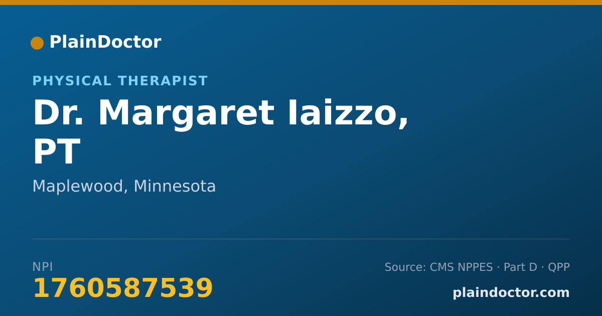 Shareable card for Margaret Iaizzo, PT - Physical Therapist, Maplewood, MN