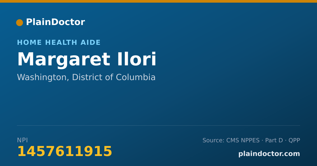 Shareable card for Margaret Ilori - Home Health Aide, Washington, DC