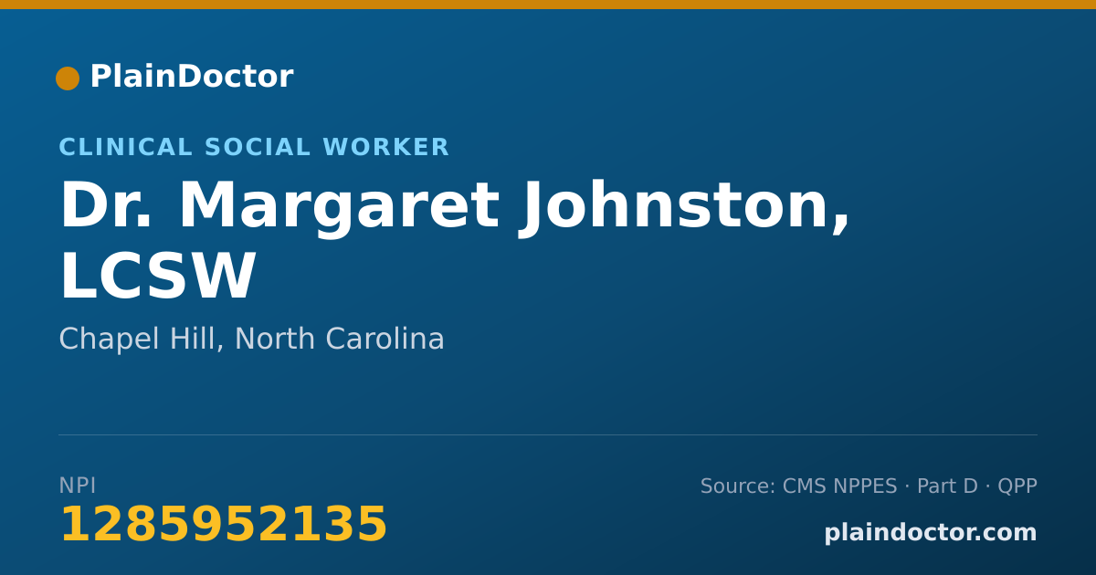 Shareable card for Margaret Johnston, LCSW - Clinical Social Worker, Chapel Hill, NC