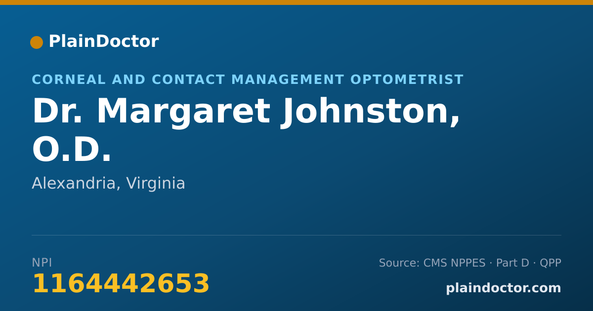 Shareable card for Margaret Johnston, O.D. - Corneal and Contact Management Optometrist, Alexandria, VA
