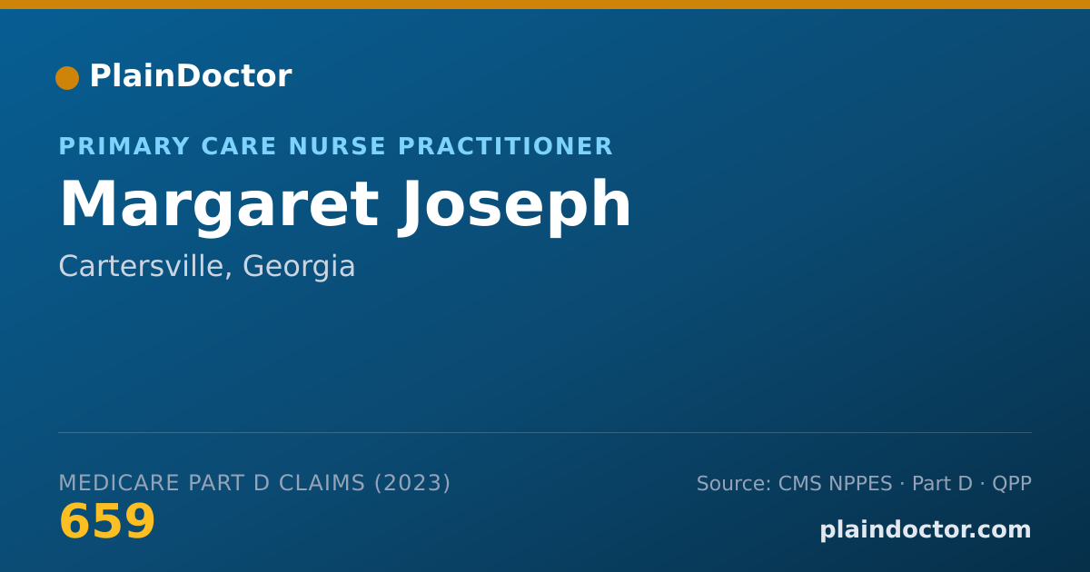 Shareable card for Margaret Joseph - Primary Care Nurse Practitioner, Cartersville, GA