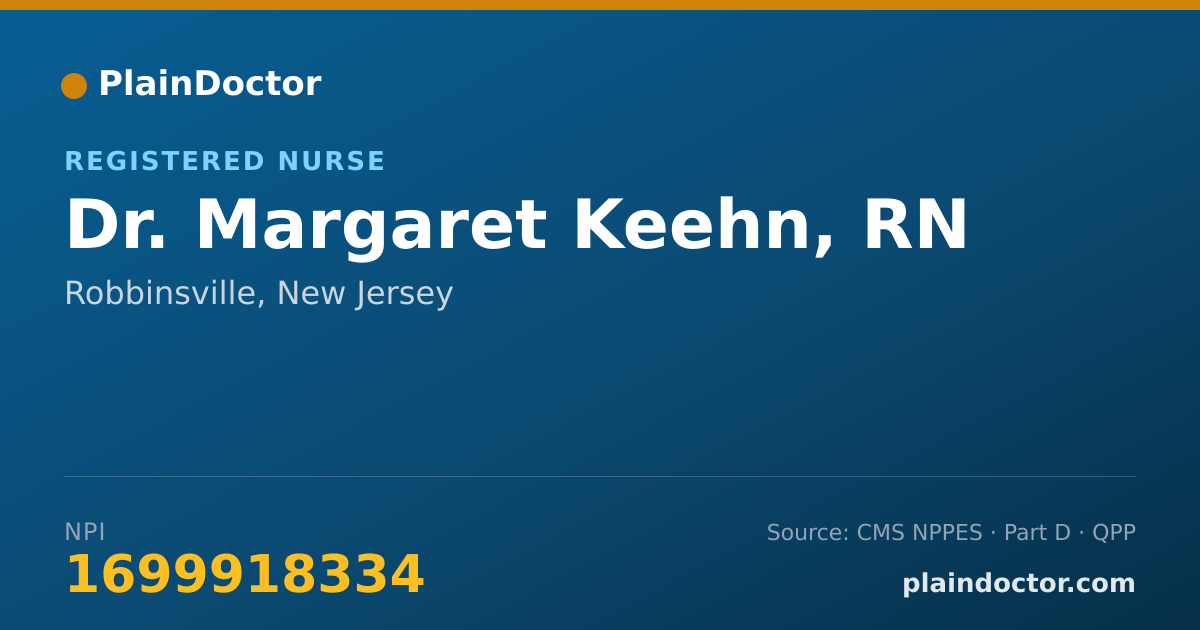 Shareable card for Margaret Keehn, RN - Registered Nurse, Robbinsville, NJ