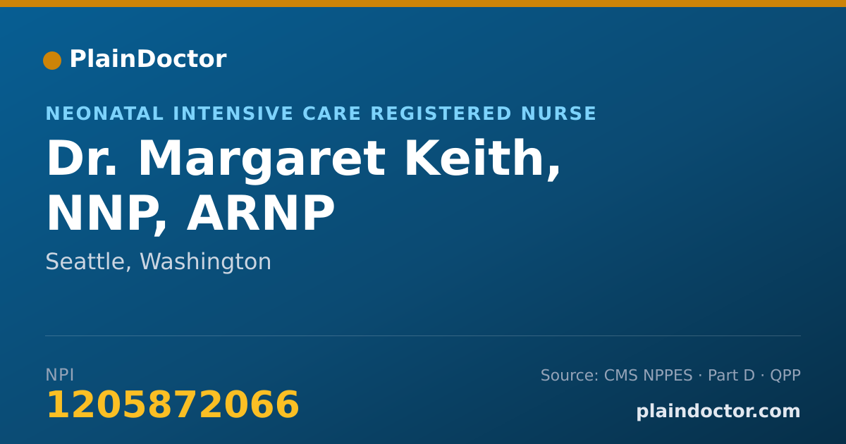 Shareable card for Margaret Keith, NNP,  ARNP - Neonatal Intensive Care Registered Nurse, Seattle, WA