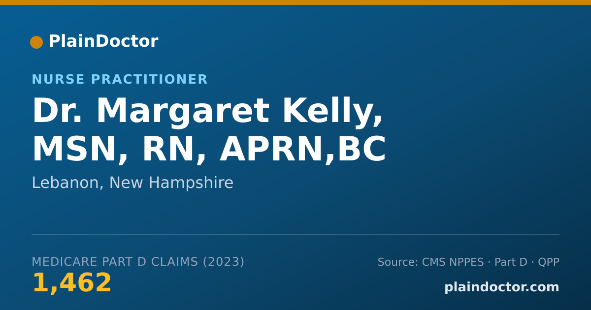 Shareable card for Margaret Kelly, MSN, RN, APRN,BC - Nurse Practitioner, Lebanon, NH