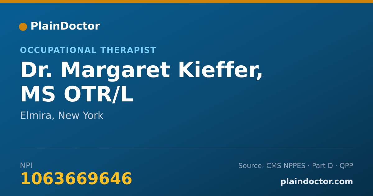 Shareable card for Margaret Kieffer, MS OTR/L - Occupational Therapist, Elmira, NY