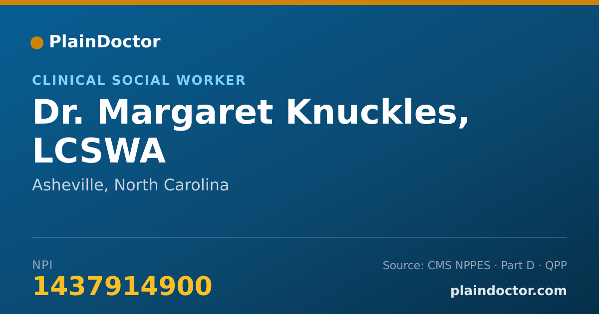 Shareable card for Margaret Knuckles, LCSWA - Clinical Social Worker, Asheville, NC