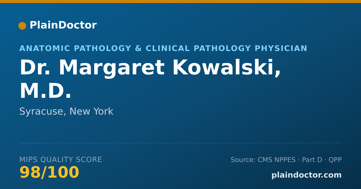 Shareable card for Margaret Kowalski, M.D. - Anatomic Pathology & Clinical Pathology Physician, Syracuse, NY