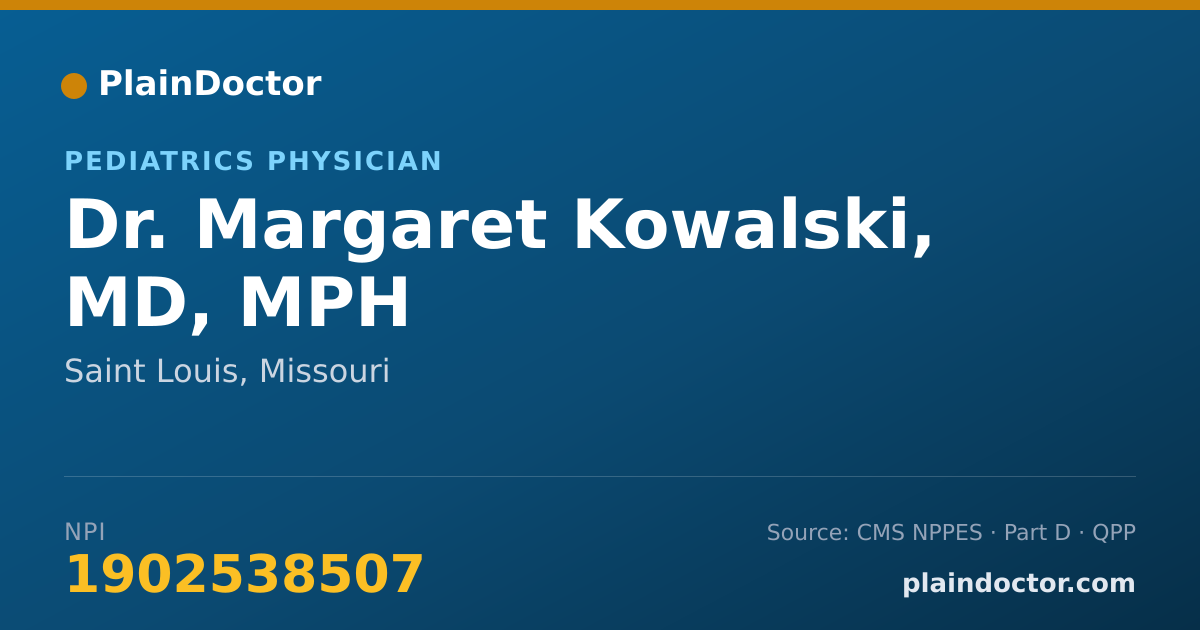 Shareable card for Margaret Kowalski, MD, MPH - Pediatrics Physician, Saint Louis, MO