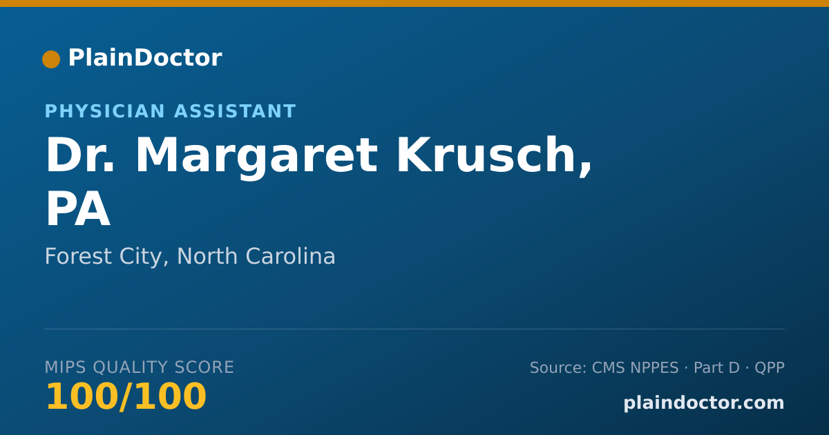 Shareable card for Margaret Krusch, PA - Physician Assistant, Forest City, NC