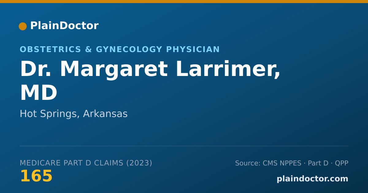 Shareable card for Margaret Larrimer, MD - Obstetrics & Gynecology Physician, Hot Springs, AR