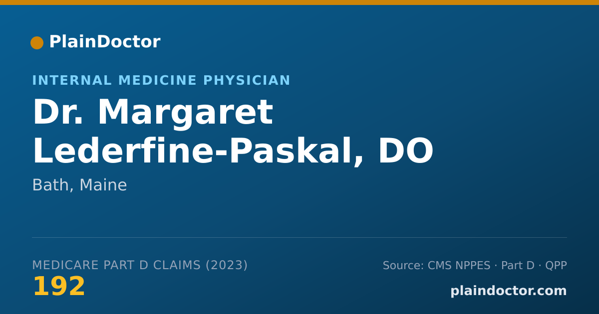 Shareable card for Margaret Lederfine-Paskal, DO - Internal Medicine Physician, Bath, ME