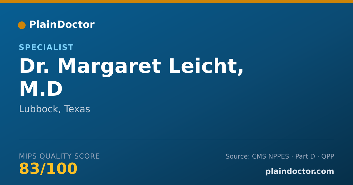 Shareable card for Margaret Leicht, M.D - Specialist, Lubbock, TX