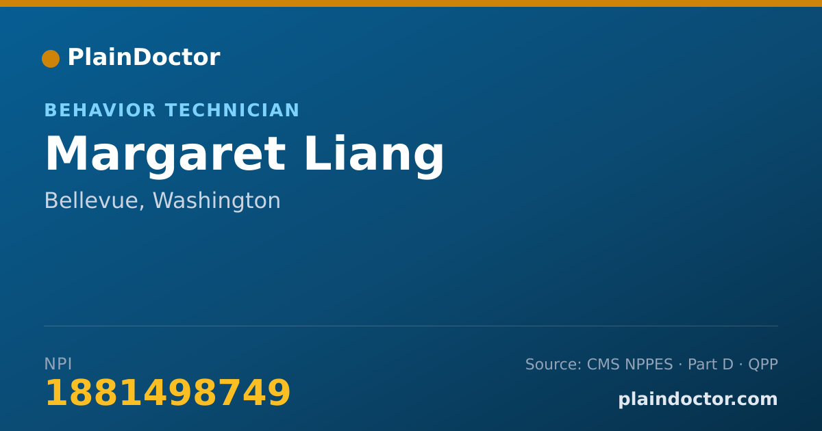 Shareable card for Margaret Liang - Behavior Technician, Bellevue, WA