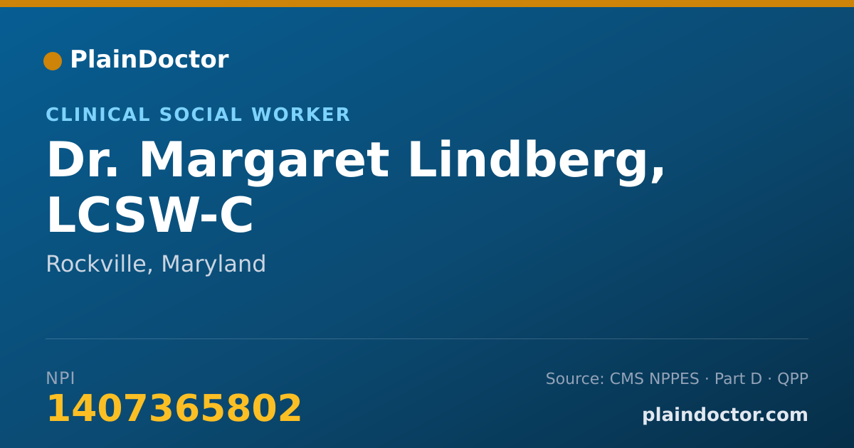 Shareable card for Margaret Lindberg, LCSW-C - Clinical Social Worker, Rockville, MD