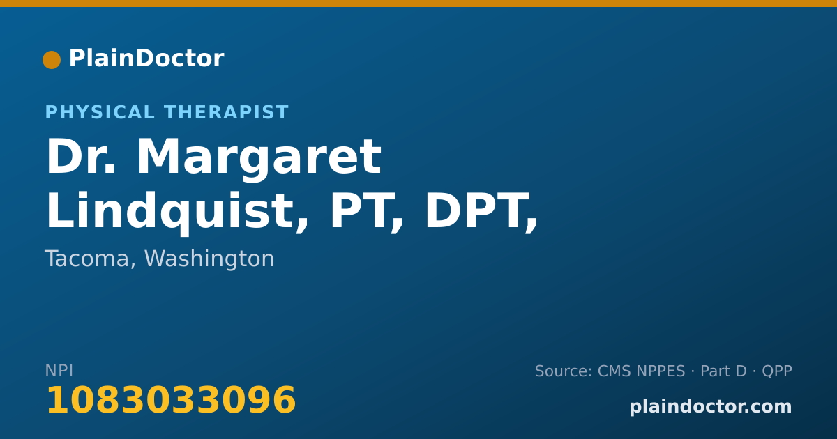 Shareable card for Margaret Lindquist, PT, DPT, ATC, OCS - Physical Therapist, Tacoma, WA