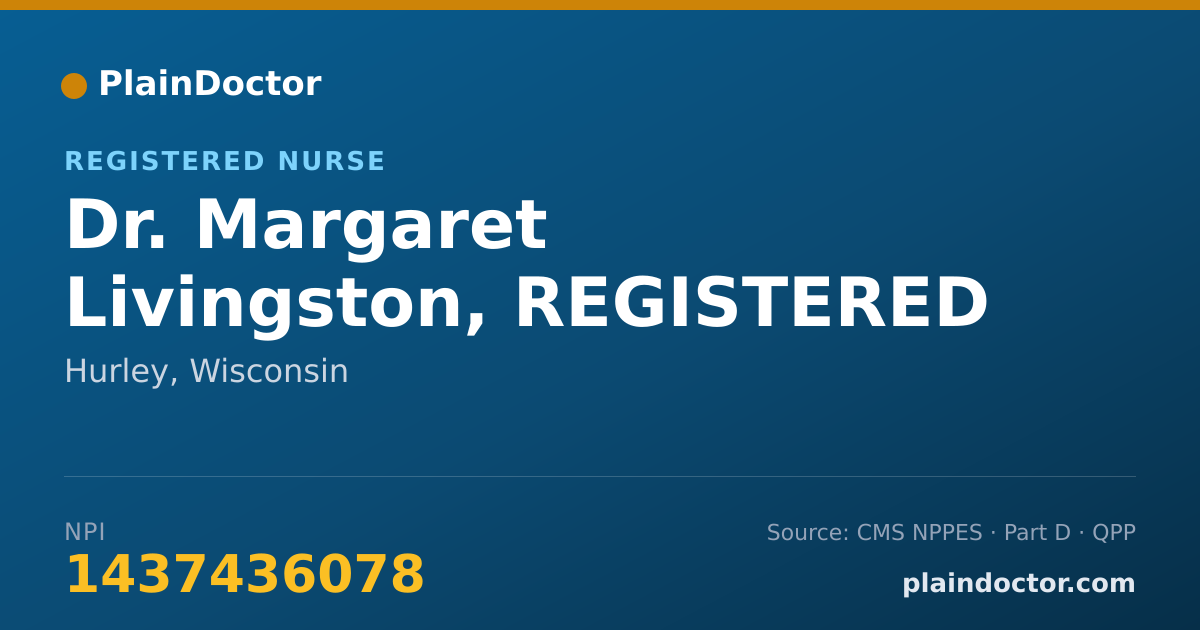 Shareable card for Margaret Livingston, REGISTERED NURSE - Registered Nurse, Hurley, WI