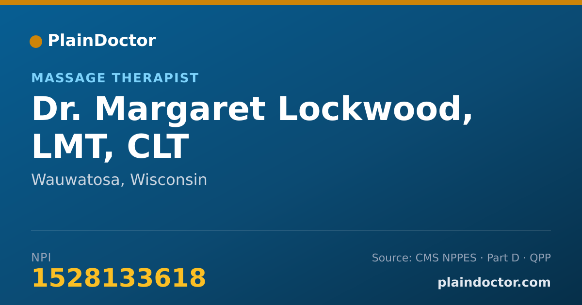 Shareable card for Margaret Lockwood, LMT, CLT - Massage Therapist, Wauwatosa, WI