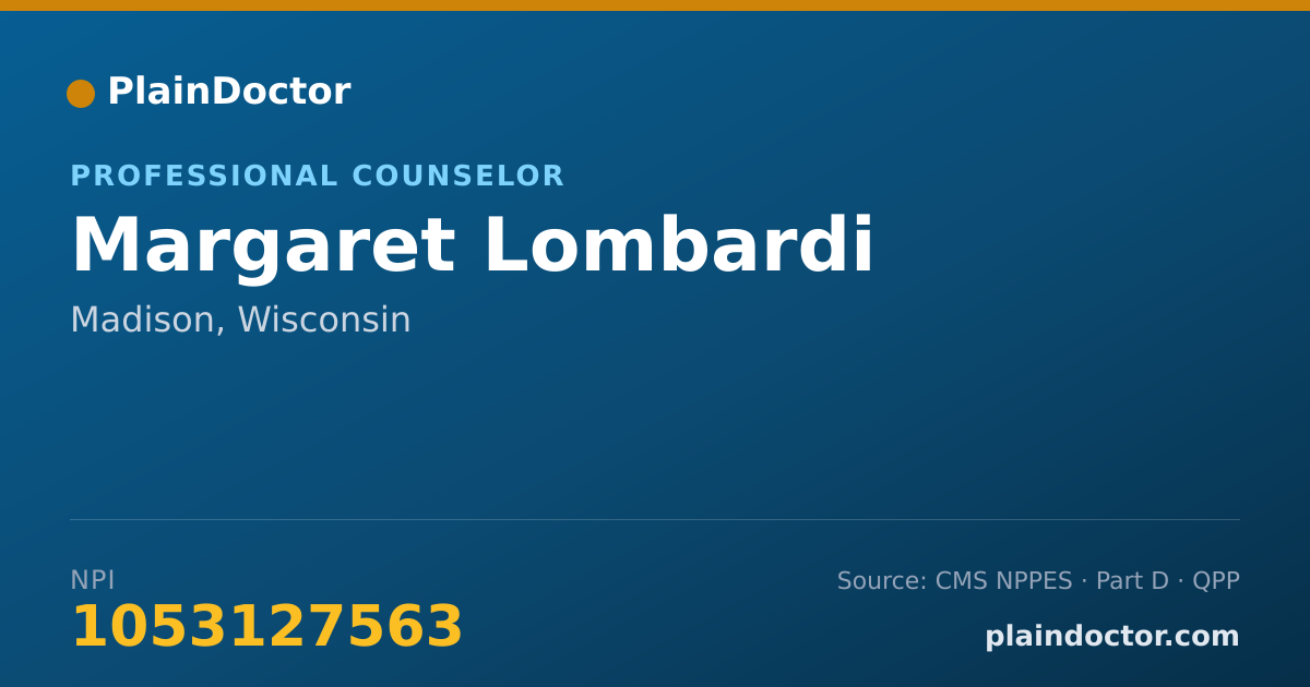 Shareable card for Margaret Lombardi - Professional Counselor, Madison, WI