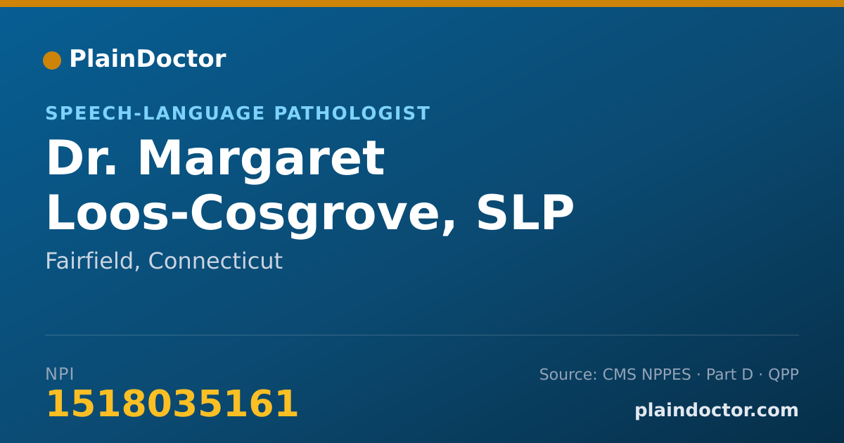 Shareable card for Margaret Loos-Cosgrove, SLP - Speech-Language Pathologist, Fairfield, CT