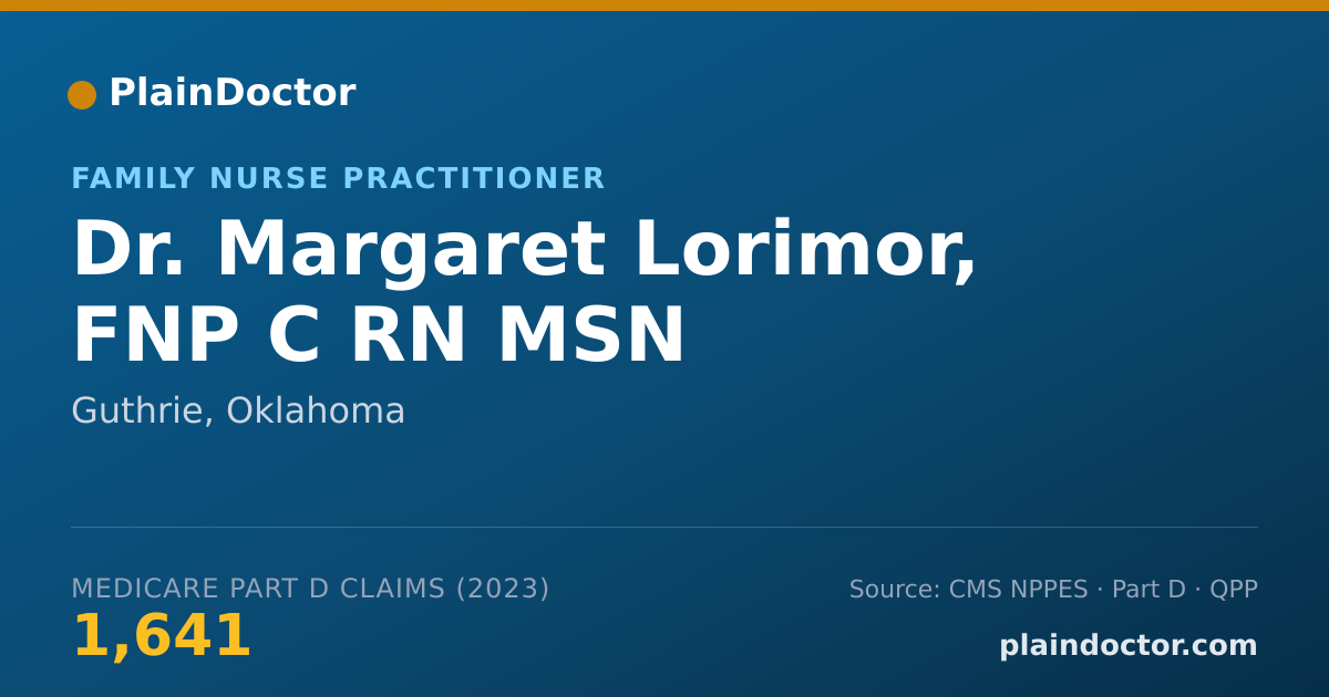 Shareable card for Margaret Lorimor, FNP C RN MSN - Family Nurse Practitioner, Guthrie, OK