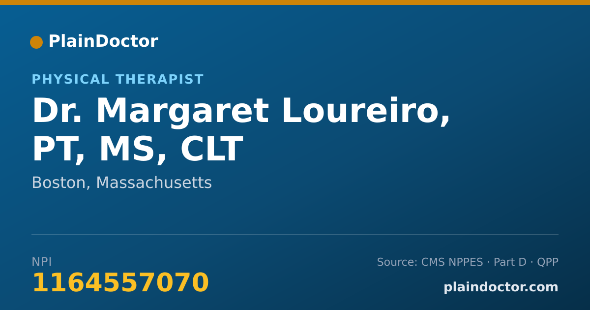 Shareable card for Margaret Loureiro, PT, MS, CLT - Physical Therapist, Boston, MA