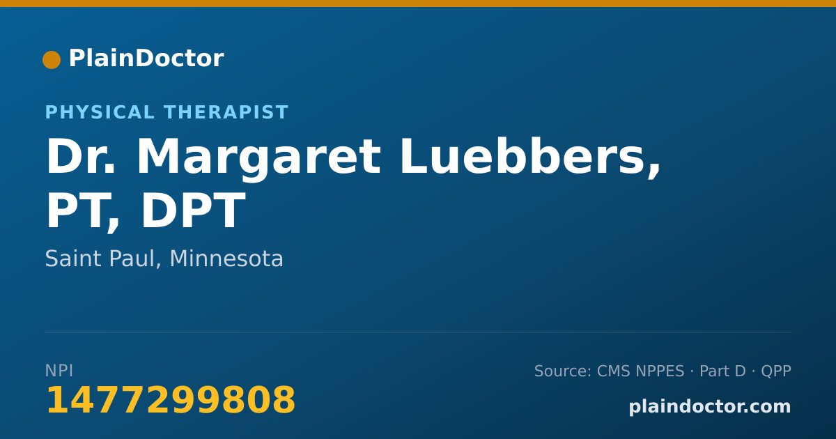 Shareable card for Margaret Luebbers, PT, DPT - Physical Therapist, Saint Paul, MN