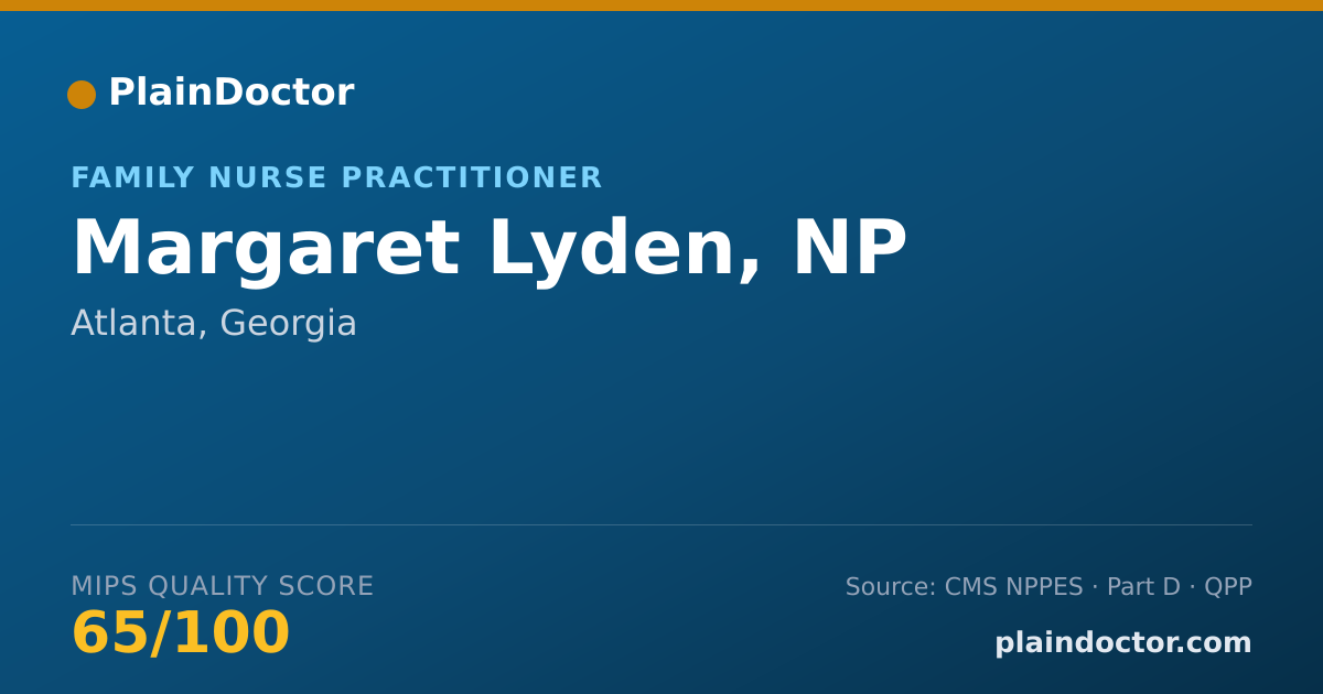 Shareable card for Margaret Lyden, NP - Family Nurse Practitioner, Atlanta, GA